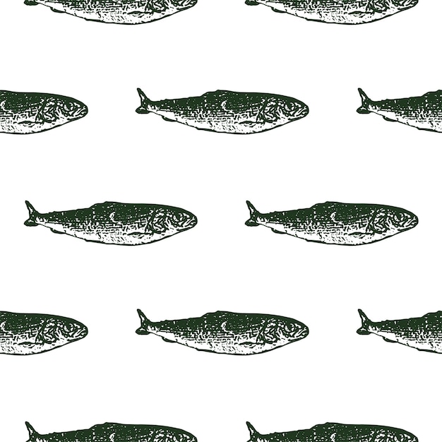 Vector seamless fish pattern