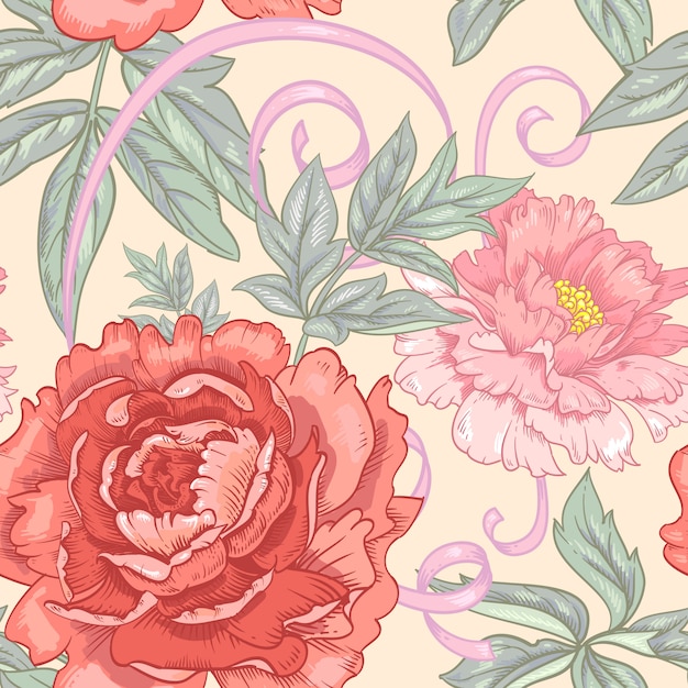 Vector vector seamless floral pattern.