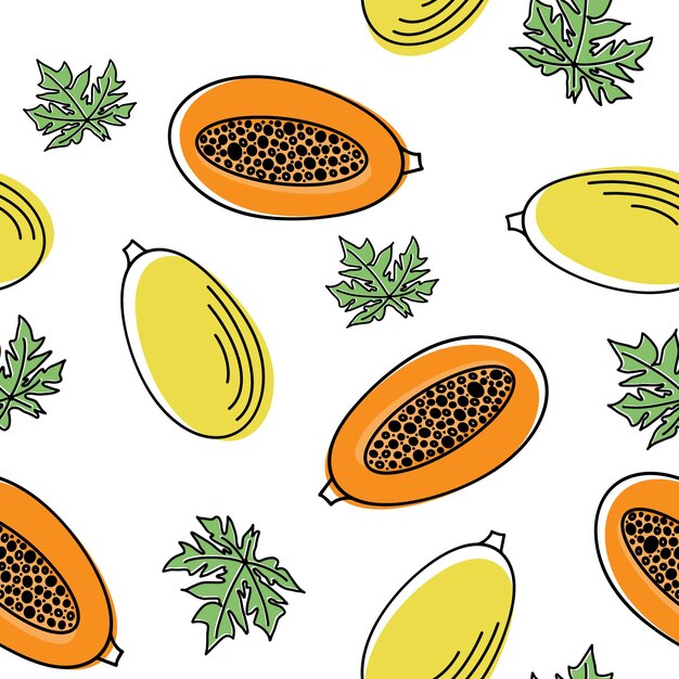 Vector seamless fruit pattern in flat style