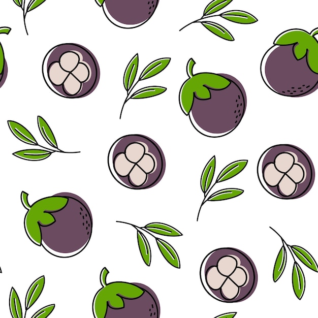 Vector seamless fruit pattern in flat style