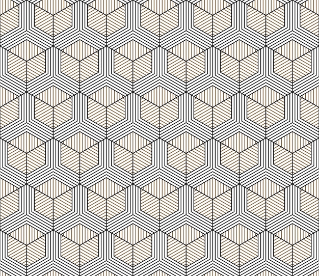 Vector seamless geometric pattern Classic Chinese ancient ornament adapted to modern trends Fully editable linear background with clipping mask you can change thickness of lines color composition