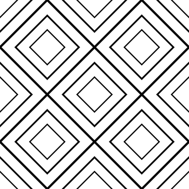 Vector seamless geometric pattern Monochrome linear repeatable background