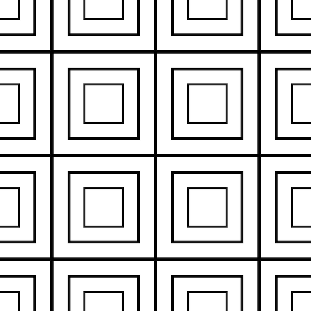 Vector seamless geometric pattern Monochrome squared repeatable background