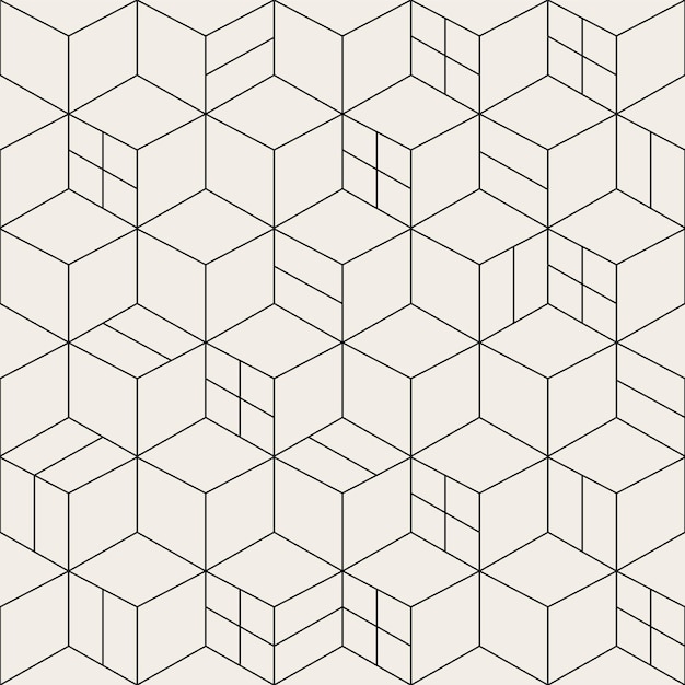 Vector seamless geometric simple pattern grid cubes texture Decorative contemporary background