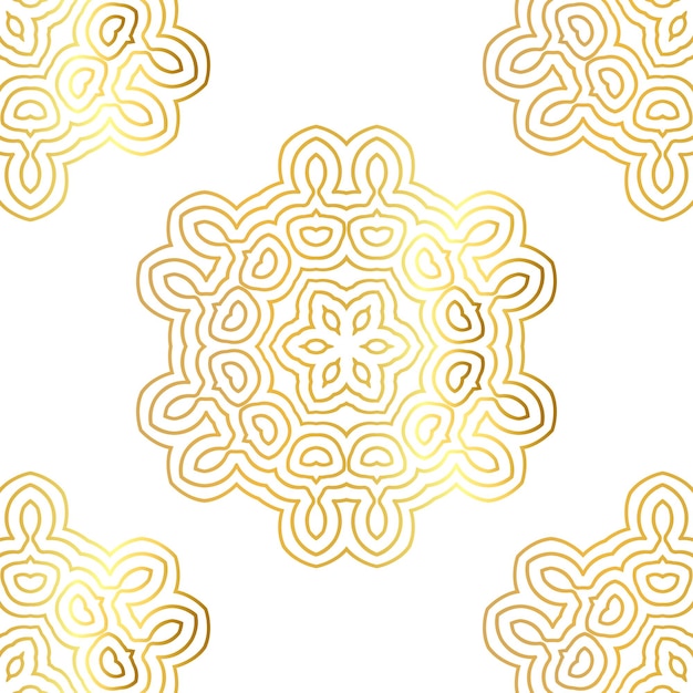 Vector seamless gold pattern with gold ornament