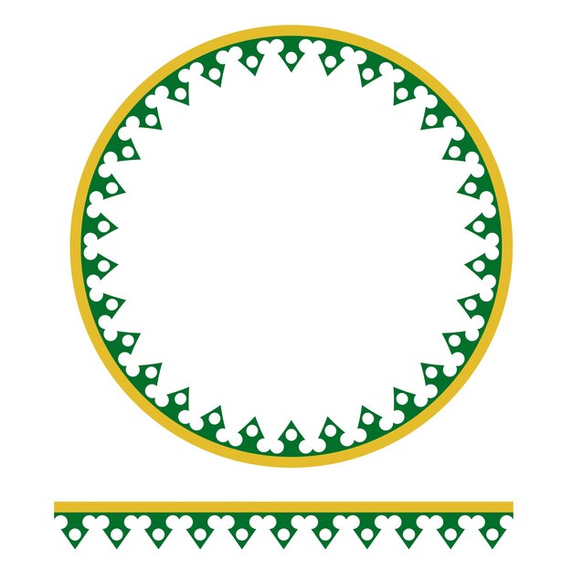 Vector Seamless green yellow Circle Decoration Traditional House of Old Jakarta, Indonesia