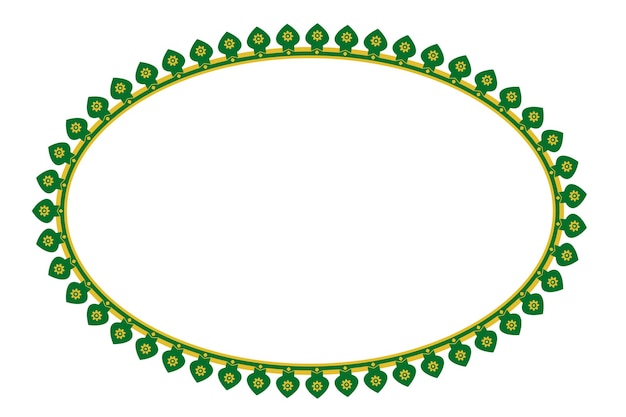 Vector Seamless green yellow Oval Decoration Traditional House of Old Jakarta, Indonesia