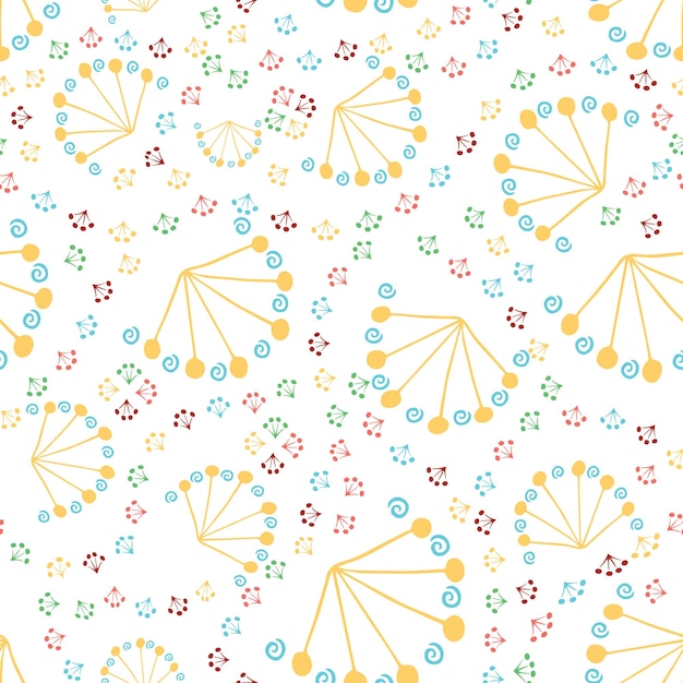 Vector vector seamless hand drawn pattern of abstract dandelions