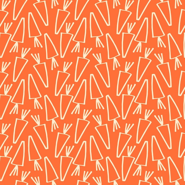 Vector seamless hand drawn pattern with carrots. Seamless pattern hand draw with Carrots.