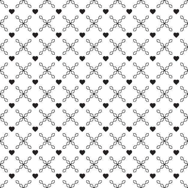 Vector seamless heart pattern EPS. Modern stylish texture Black love Pattern
