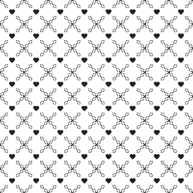 Vector seamless heart pattern EPS. Modern stylish texture Black love Pattern