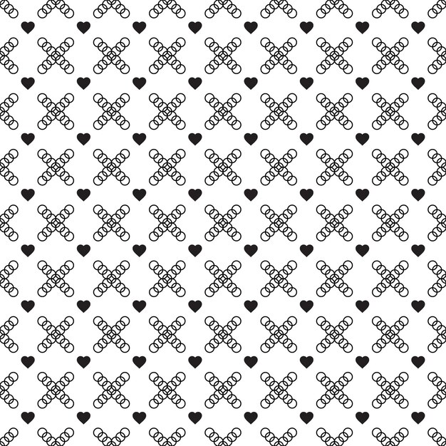 Vector seamless heart pattern EPS. Modern stylish texture Black love Pattern