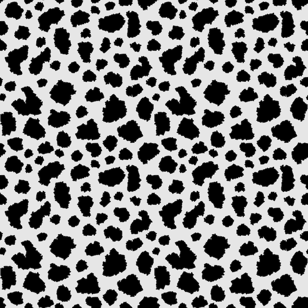 Vettore macchie nere del modello del leopardo senza cuciture di vettore su un disegno classico del fondo grigio