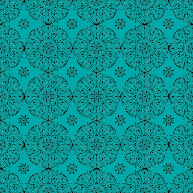 Vector seamless mandala with a patternpatterned background with doodlesvintage decorative element