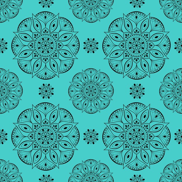 Vector seamless mandala with a patternPatterned background with doodlesVintage decorative element