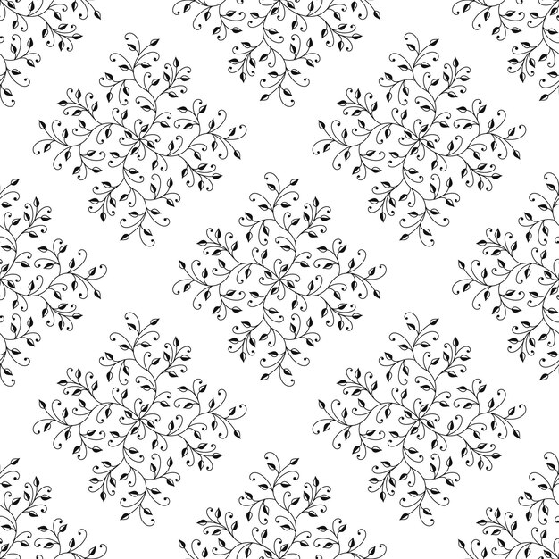 Vector seamless pattern Abstract pattern on a white background Plants