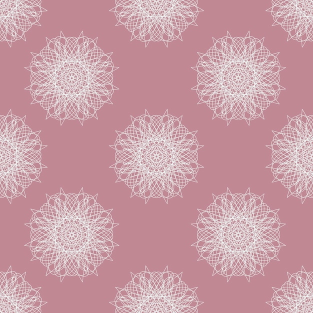 Vector seamless pattern of abstract shapes in elegant pink color