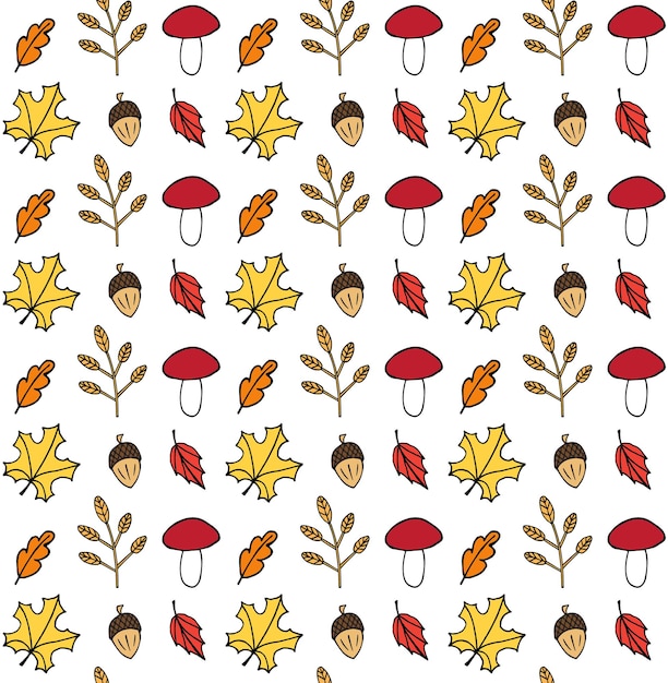 Vector seamless pattern of autumn leaves