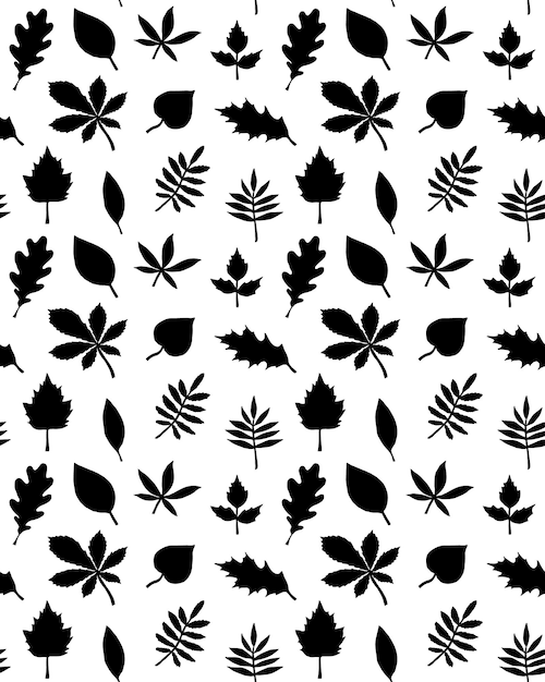 Vector seamless pattern of autumn leaves