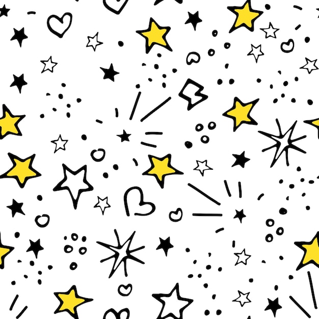 Vector seamless pattern. backdrop for boys girls textiles wrapping paper. summer spring mood. stars universal pattern. modern background design. bright images