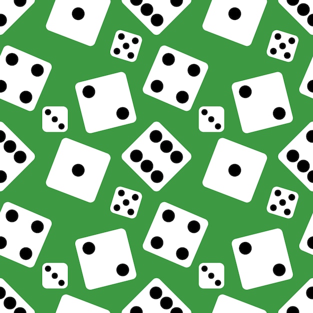 Vector Seamless Pattern Background of lucky Dices Flat design Vector Illustration