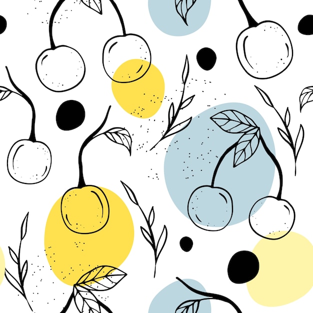 Vector seamless pattern of berries.