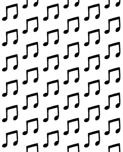 Vector seamless pattern of black music note