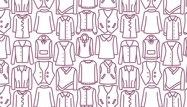 Vector vector seamless pattern of blouse sweater and turtleneck