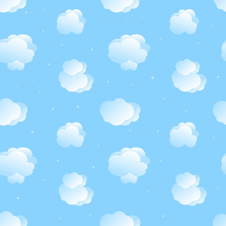 シームレスなパターン ベクトル ふわふわの雲と青い空