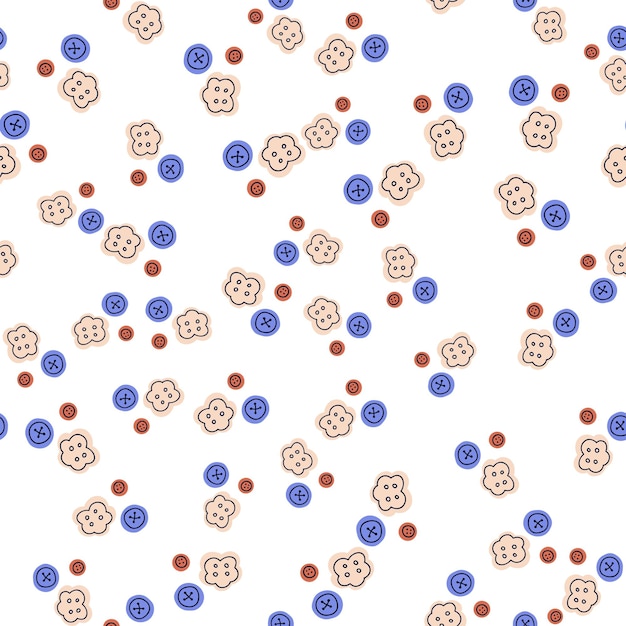 Modello senza cuciture vettoriale bottoni a colori brillanti