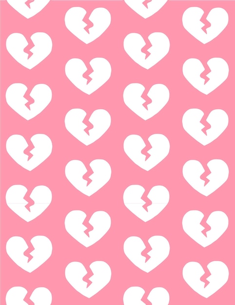 Vector seamless pattern of broken heart