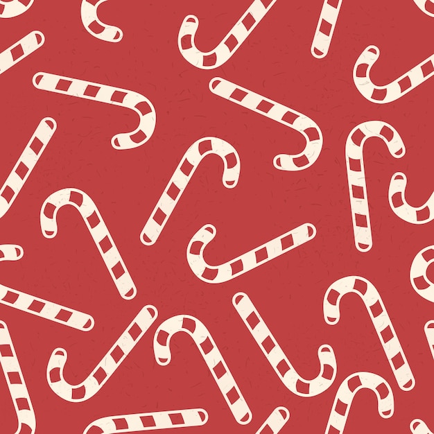 Vector seamless pattern of candy cane sweets