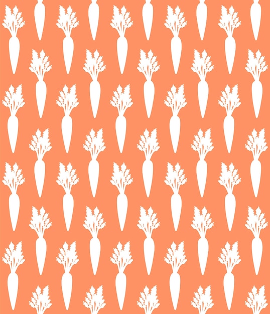 Vector seamless pattern of carrot silhouette