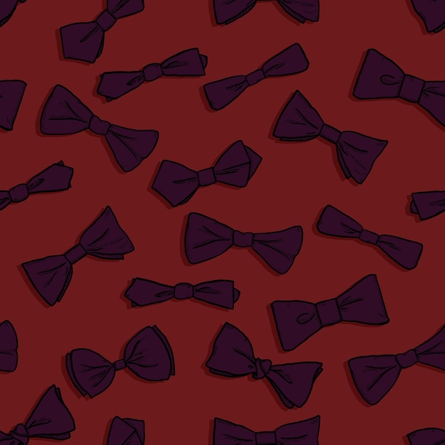 Vector vector seamless pattern of cartoon bow ties