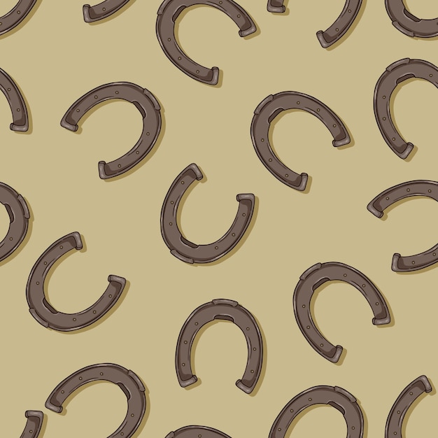 Vector vector seamless pattern of cartoon horseshoes