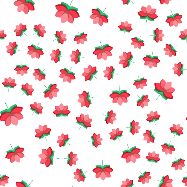 인쇄 웹 사이트 배경 화면 섬유를 포장하는 데 완벽한 만화 연꽃의 벡터 원활한 패턴
