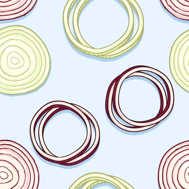 Vector vector seamless pattern of cartoon onion