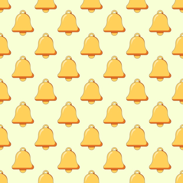 Vector seamless pattern of cartoon yellow bell for printing wrapping postcards wallpapers