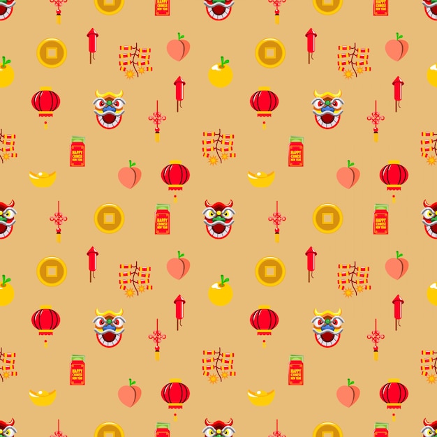 Vector seamless pattern of chinese new year graphic element