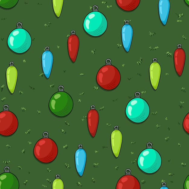 Vector Seamless Pattern of Christmas Decorations