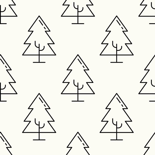 Vector seamless pattern of christmas tree on light beige background for sites wrapping postcards web sites etc merry christmas and happy new year concept