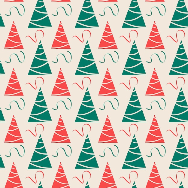 Vector seamless pattern of Christmas trees on a light background