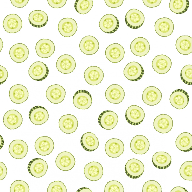 Vector vector seamless pattern of cucumber slice 