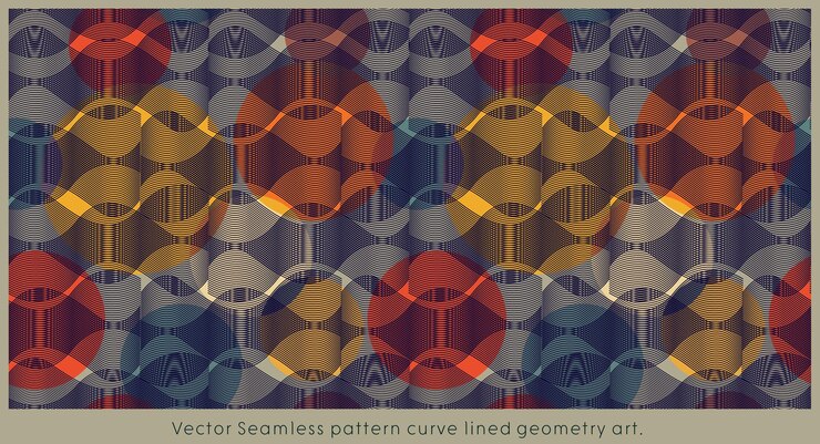 Vector vector seamless pattern curve lined geometry art