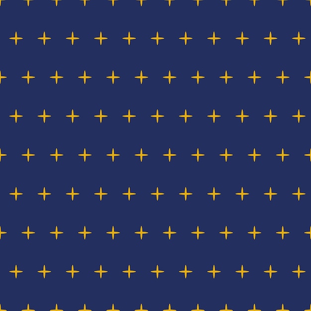 Vector seamless pattern decoreted yellow stars polka navy background for textile sky background Star sky design