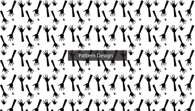 손으로 벡터 원활한 패턴 디자인 부족과 흰색 패턴 디자인