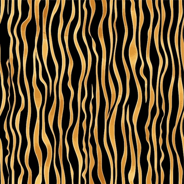 Vettore vector seamless pattern design texture un modello astratto nero e oro di linee ondulate