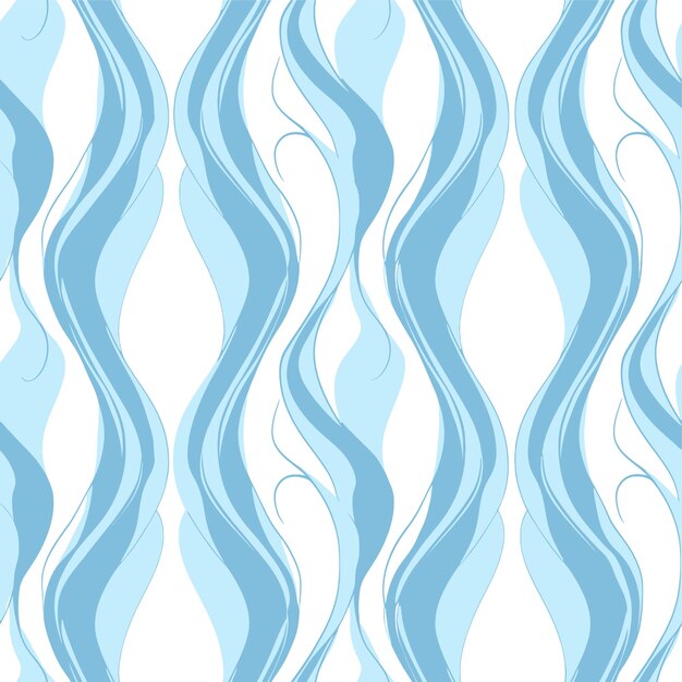 Vector vector seamless pattern design texture blue waves on a white background