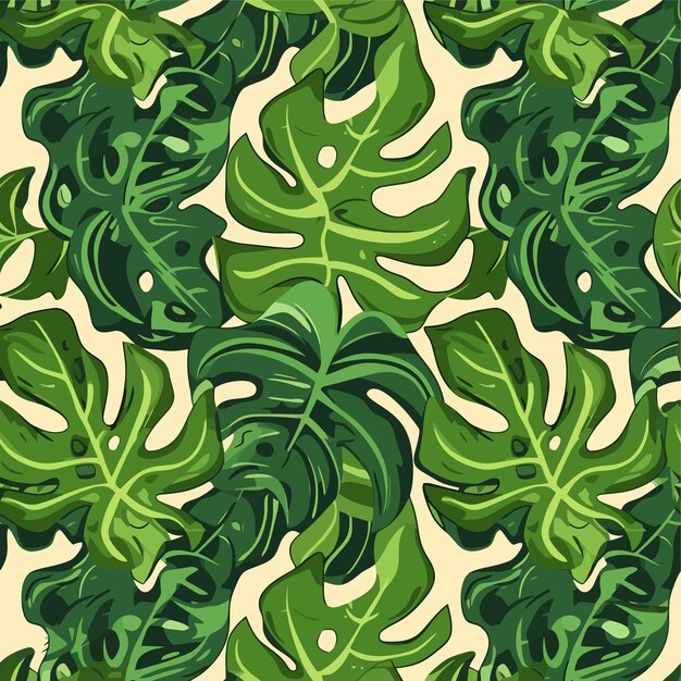 vector seamless pattern design texture a green plant with green leaves