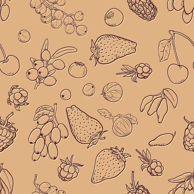 Vector vector seamless pattern of different berries